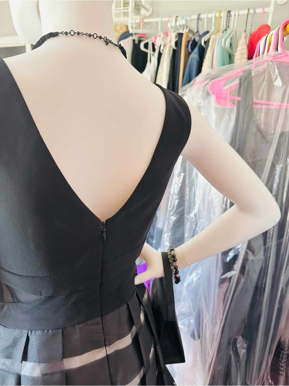 XSCAPE Black Fit & Flare Cocktail Dress - Picture 9 of 13
